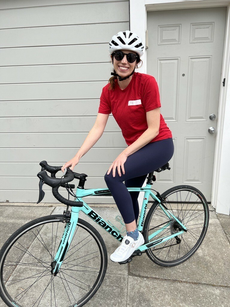 Ally riding a bike
