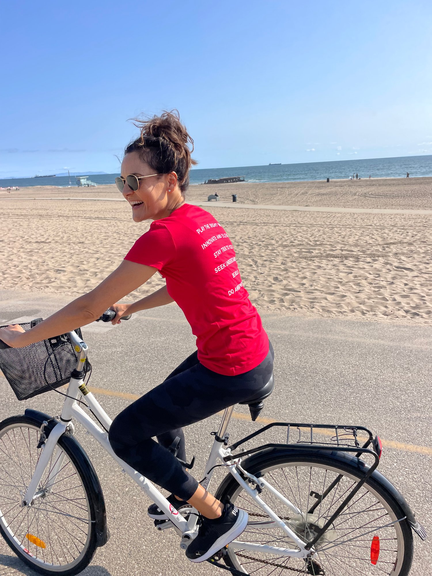 Becky riding a bike