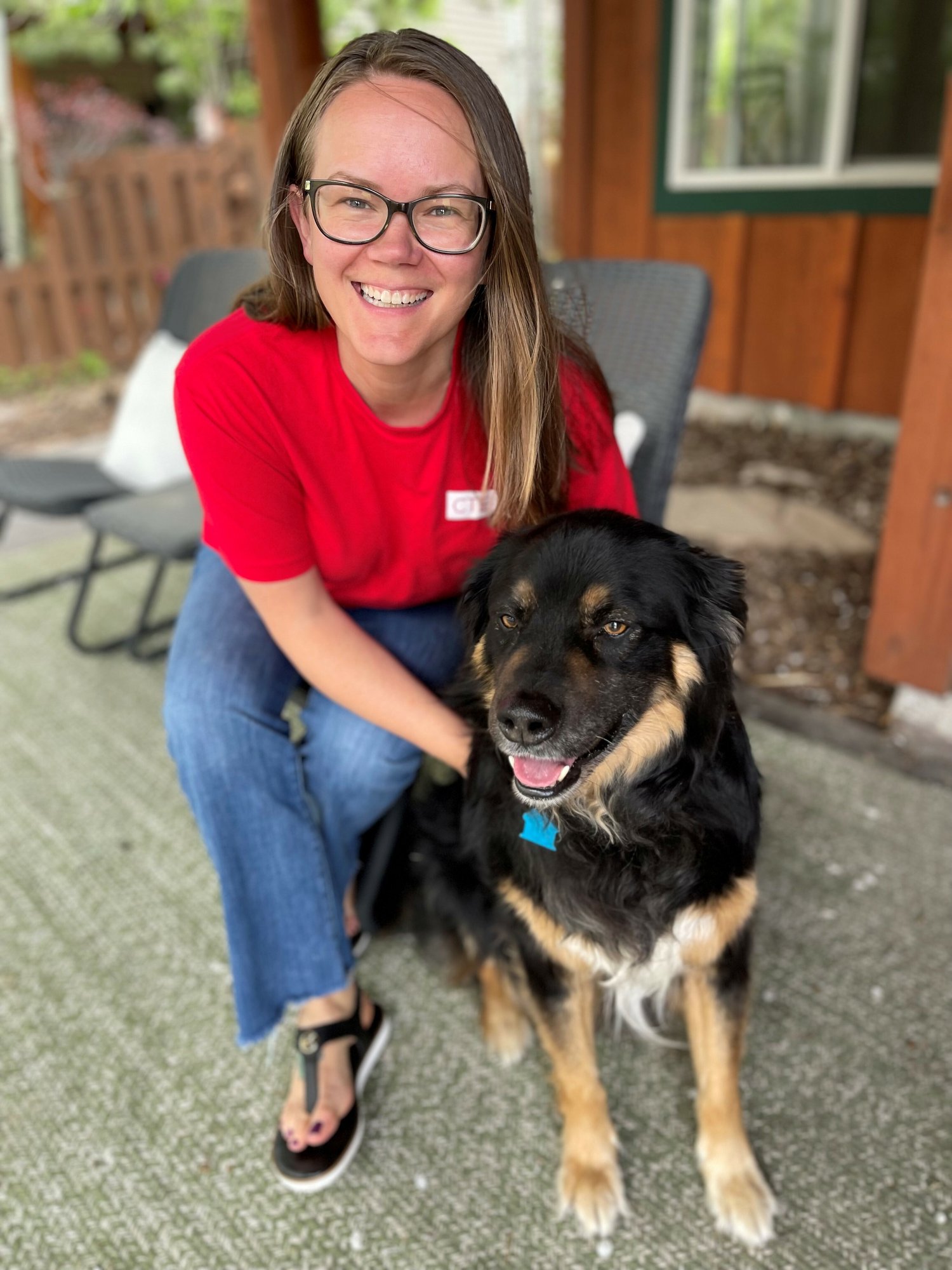 Erin & her dog, Winston