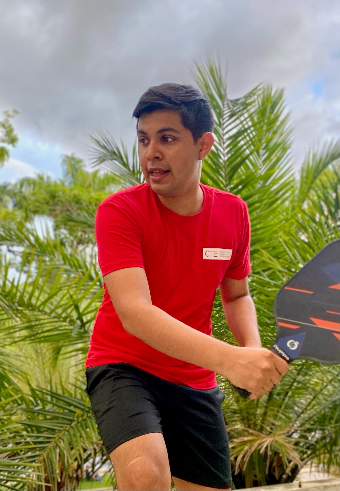 Javier playing Pickleball