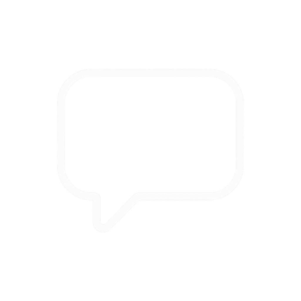 small white icon speech bubble outline